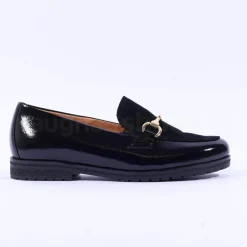 Women Gabor Ego Classic Link Combi Loafer - Black Patent