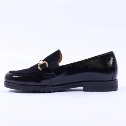 Women Gabor Ego Classic Link Combi Loafer - Black Patent