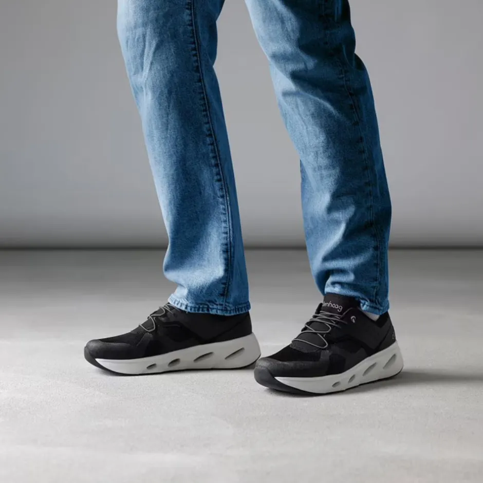 Ten Haag Men Elastic Lace Trainer - Black