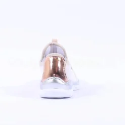Women Rieker Elasticated Lace Slip On Trainer - Cream Rose Gold