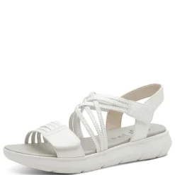 Women Jana Elasticated Strappy Platform Sandal - White Silver