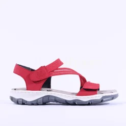 Women Rieker Elasticated Strappy Sandal - Red