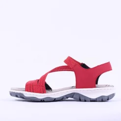 Women Rieker Elasticated Strappy Sandal - Red