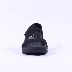 Women Jana Elasticated Strappy Sandal - Black Fabric