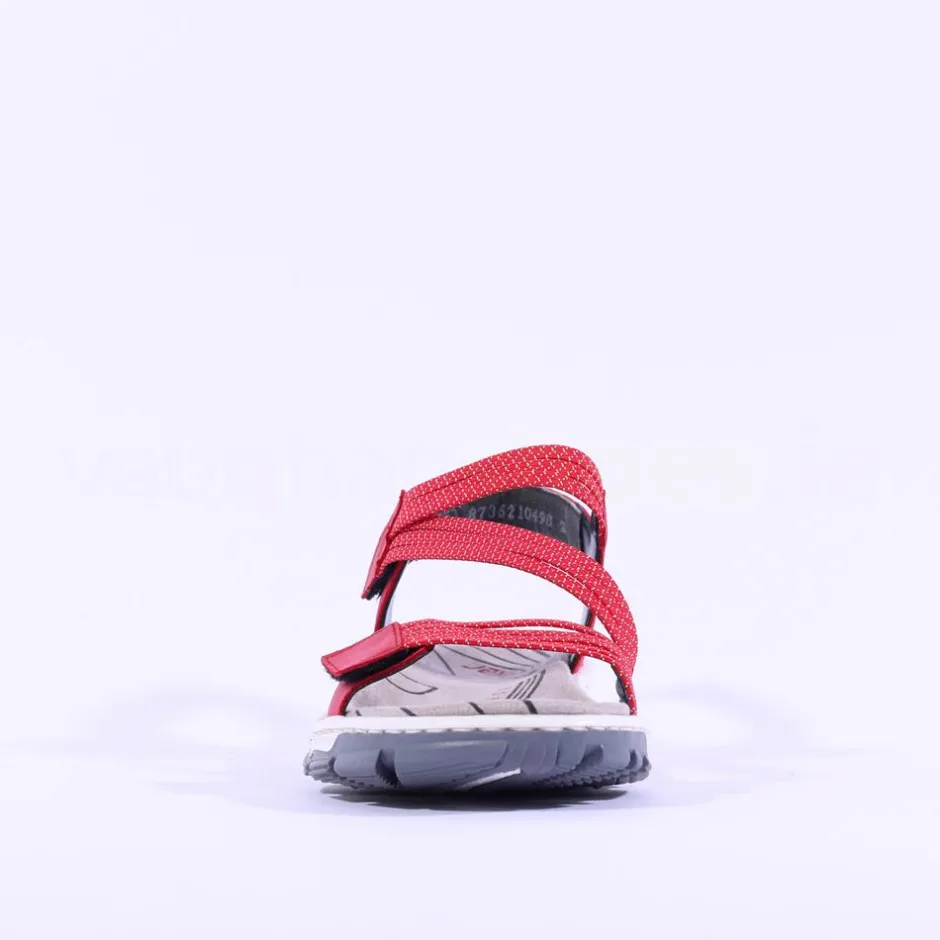 Women Rieker Elasticated Strappy Sandal - Red