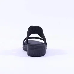 Women Jana Elasticated Strappy Sandal - Black Fabric