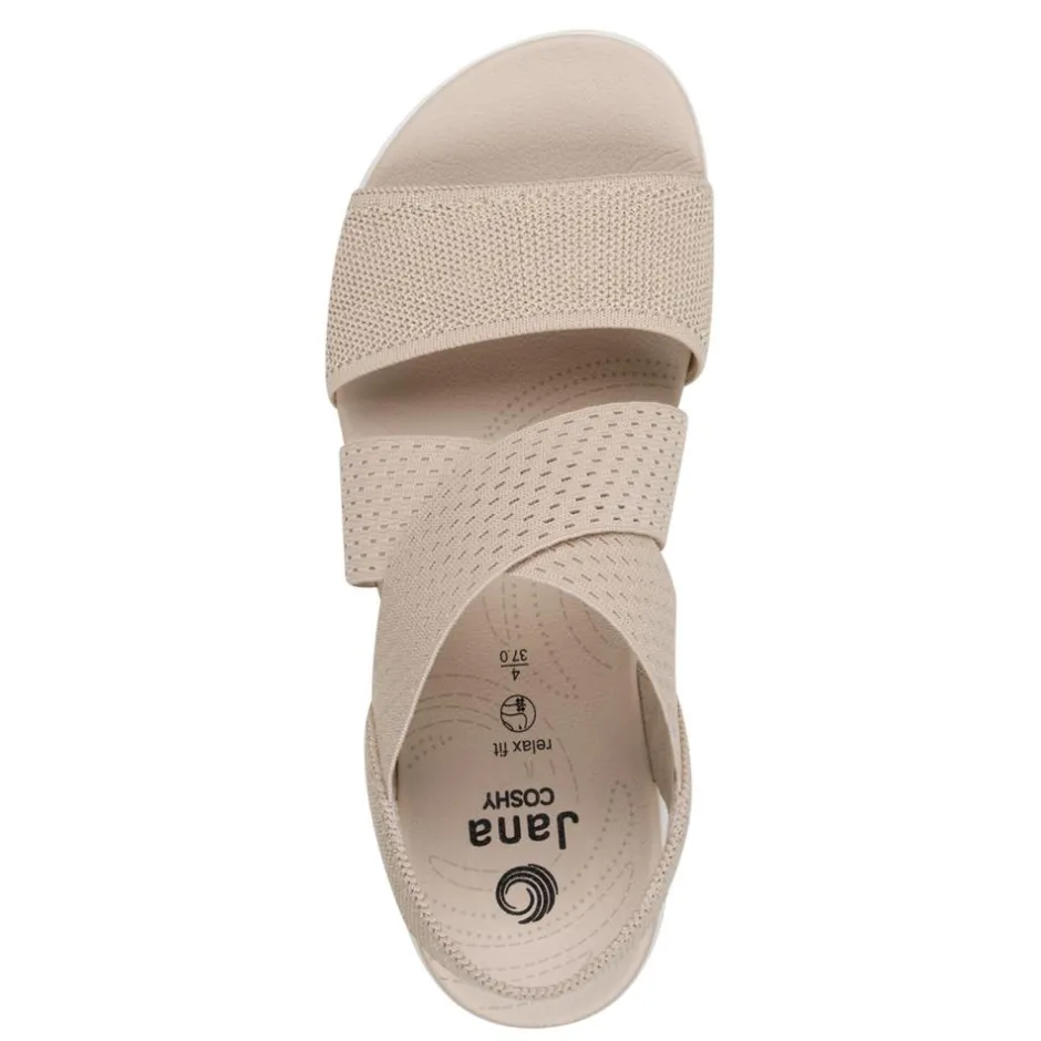 Women Jana Elasticated Strappy Sandal - Beige Gold