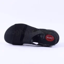 Women Jana Elasticated Strappy Sandal - Black Fabric
