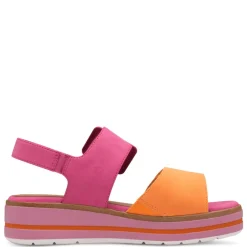 Women Jana Elenore Double Velcro Strap Sandal - Fuchsia Orange