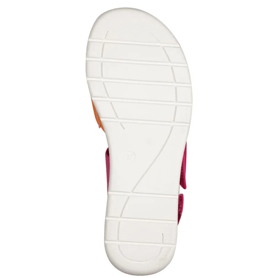 Women Jana Elenore Double Velcro Strap Sandal - Fuchsia Orange
