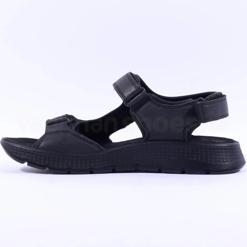 Ara Men Elio Wide Sporty Velcro Sandal - All Black