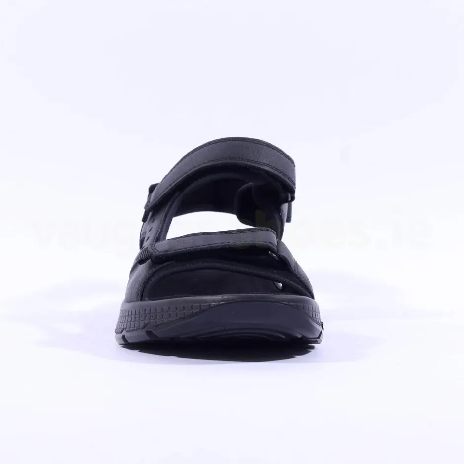 Ara Men Elio Wide Sporty Velcro Sandal - All Black