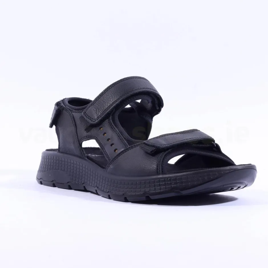 Ara Men Elio Wide Sporty Velcro Sandal - All Black