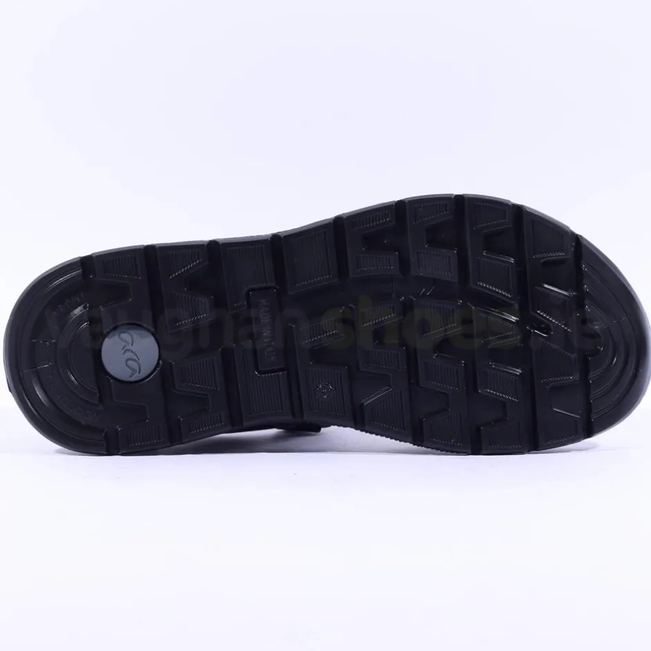 Ara Men Elio Wide Sporty Velcro Sandal - All Black