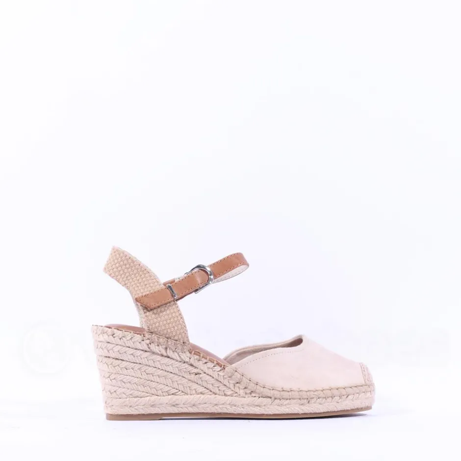 Women Tamaris Eloisee Closed Toe Espadrille - Nude Combi