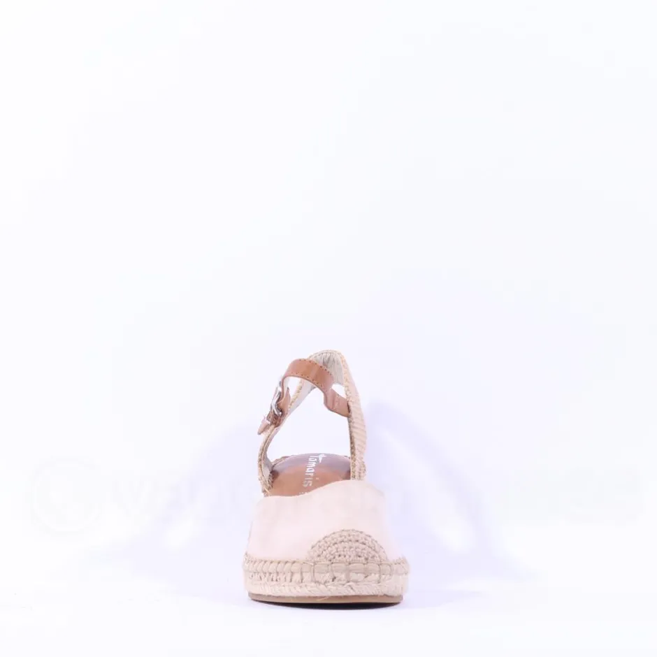 Women Tamaris Eloisee Closed Toe Espadrille - Nude Combi
