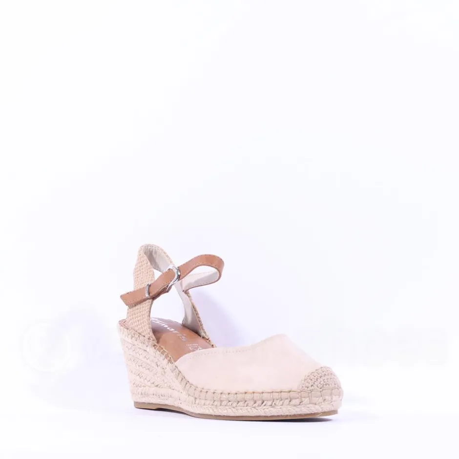 Women Tamaris Eloisee Closed Toe Espadrille - Nude Combi
