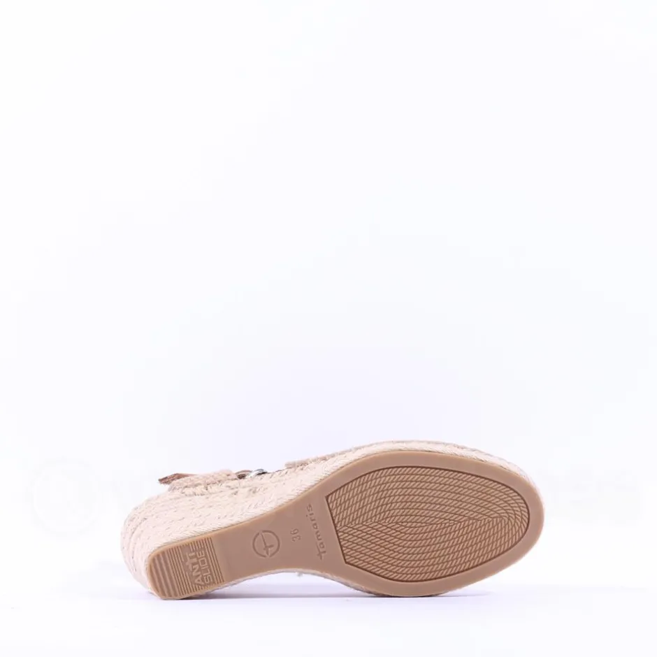 Women Tamaris Eloisee Closed Toe Espadrille - Nude Combi
