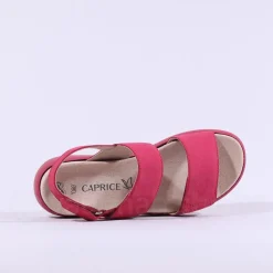 Women Caprice Elvana Low Slingback Sandal - Pink Nubuck