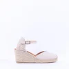 Women Wonders Ena Covered Espadrille Wedge - Ivory Leather