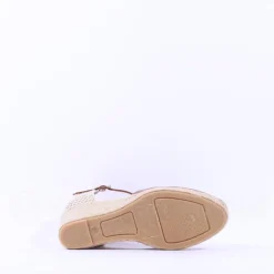 Women Wonders Ena Covered Espadrille Wedge - Cognac Leather