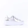 Women Gabor Epsom Light Platform Zip Trainer - Silver Leather