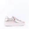 Women Gabor Epsom Light Platform Zip Trainer - Gold Leather