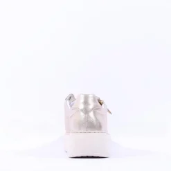 Women Gabor Epsom Light Platform Zip Trainer - Gold Leather