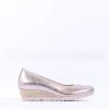 Women Gabor Epworth Espradrille Slip On Wedge - Gold Metallic