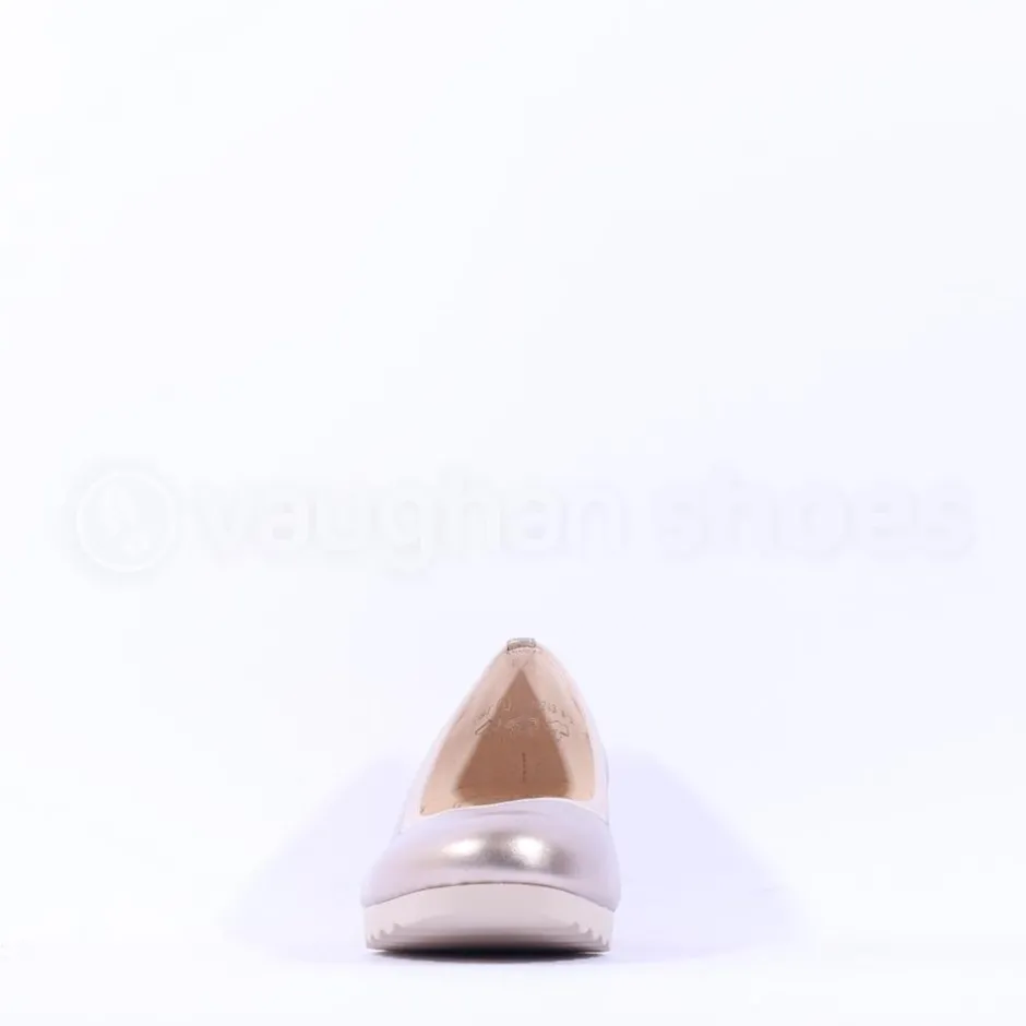 Women Gabor Epworth Espradrille Slip On Wedge - Gold Metallic