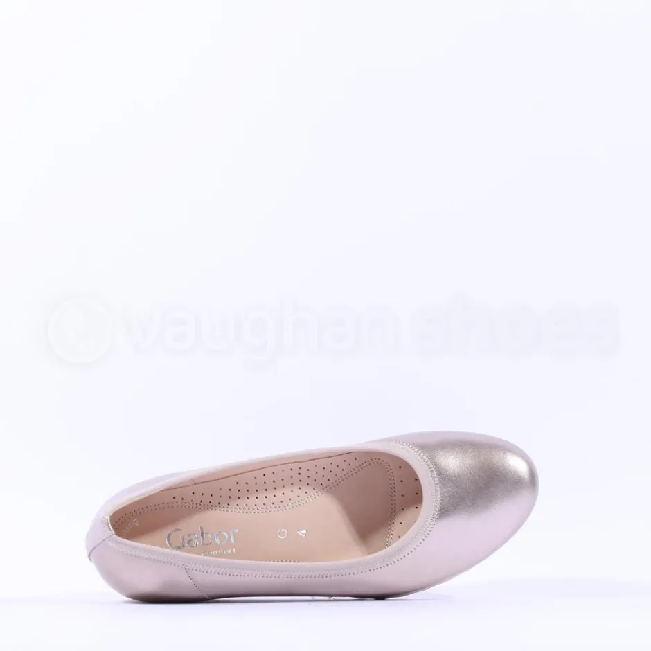 Women Gabor Epworth Espradrille Slip On Wedge - Gold Metallic
