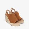 Women NeroGiardini Espadrille Wedge Slingback - Tan Suede