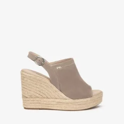 Women NeroGiardini Espadrille Wedge Slingback - Beige Suede