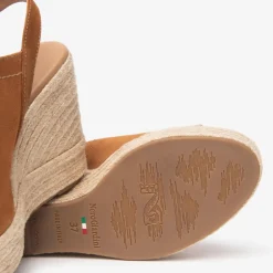 Women NeroGiardini Espadrille Wedge Slingback - Tan Suede