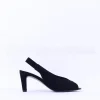 Women Gabor Eternity Peeptoe Slingback Heel - Black Suede