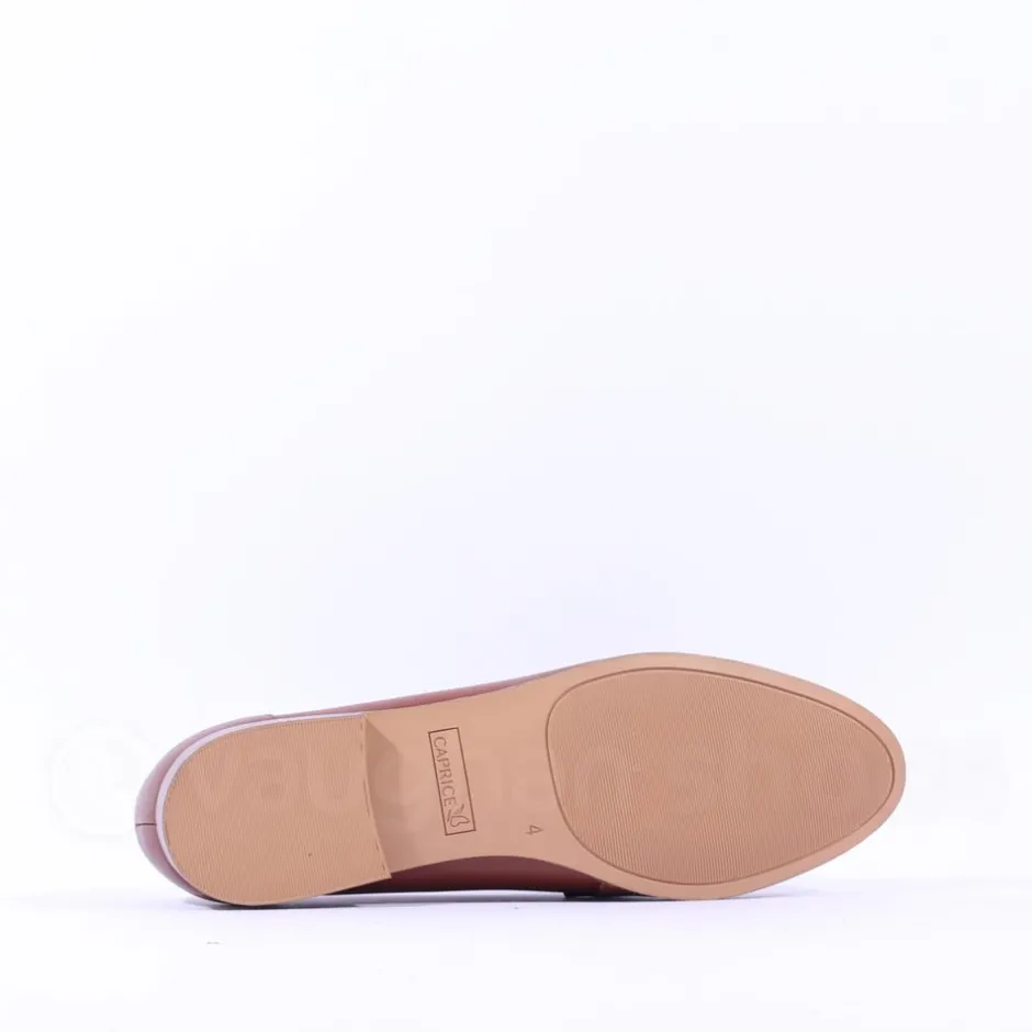 Women Caprice Eva Classic Link Loafer - Cognac Leather