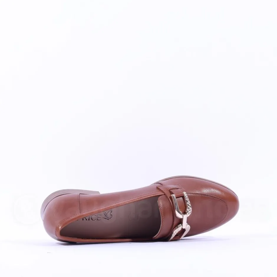 Women Caprice Eva Classic Link Loafer - Cognac Leather