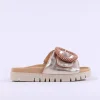 Women Gabor Everly Beaded Ring Velcro Mule - Gold Metallic