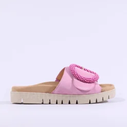 Women Gabor Everly Beaded Ring Velcro Mule - Soft Pink