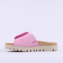 Women Gabor Everly Beaded Ring Velcro Mule - Soft Pink