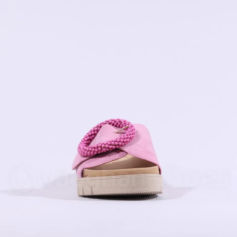Women Gabor Everly Beaded Ring Velcro Mule - Soft Pink