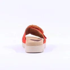 Women Gabor Everly Beaded Ring Velcro Mule - Orange Suede