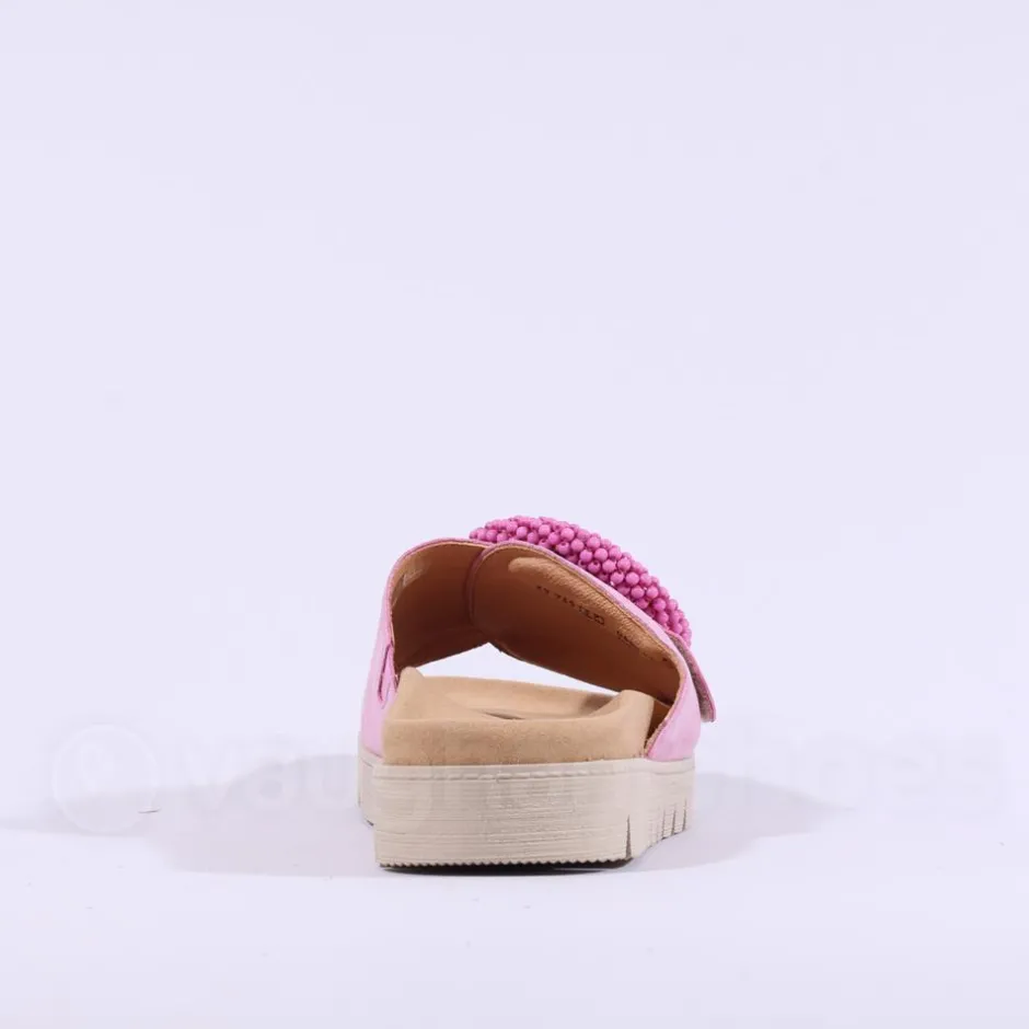 Women Gabor Everly Beaded Ring Velcro Mule - Soft Pink