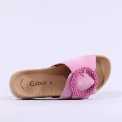 Women Gabor Everly Beaded Ring Velcro Mule - Soft Pink