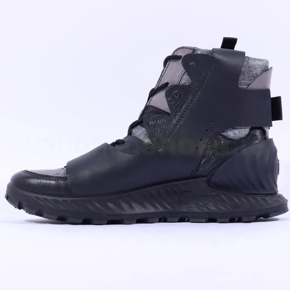Ecco Men Exostrike Boot Velcro Straps - Black Grey