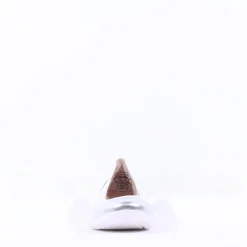 Women Caprice Faby Toe Cap Low Wedge Pump - White Silver