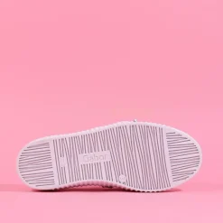 Women Gabor False Ribbon Lace Trainer Waltz - White Leather