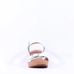 Women Gabor Fantastica Cork Block Heel Sandal - White Leather