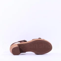 Women Gabor Fantastica Cork Block Heel Sandal - Tan Leather