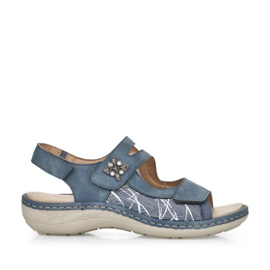 Women Remonte Filippa 2 Velcro Strap Sandal - Blue Combination